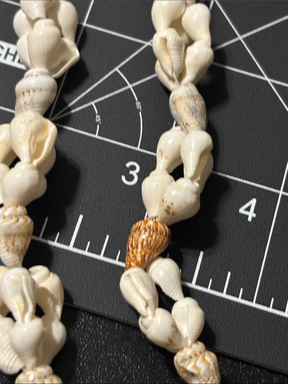 Natural Hawaiian Lei Style Conch Cowrie Cone Shell Pendant Necklace Cream Tan - Picture 14 of 16